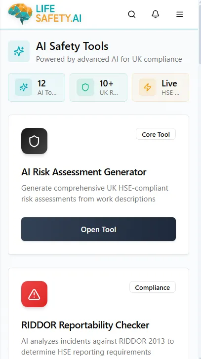 AI Tools - AI-powered safety insights and automated compliance monitoring